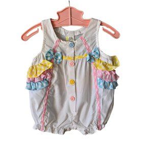 Vintage Pastel Gingham Detailed Romper & Crib Shoes